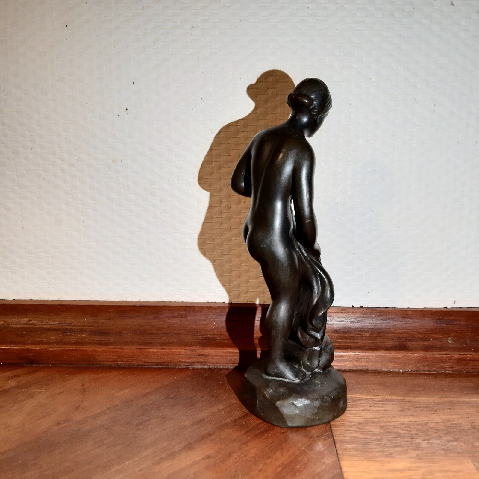 Woman Bathing Figurine # D 2100 Disco Metal JUST ANDERSEN Denmark Signed