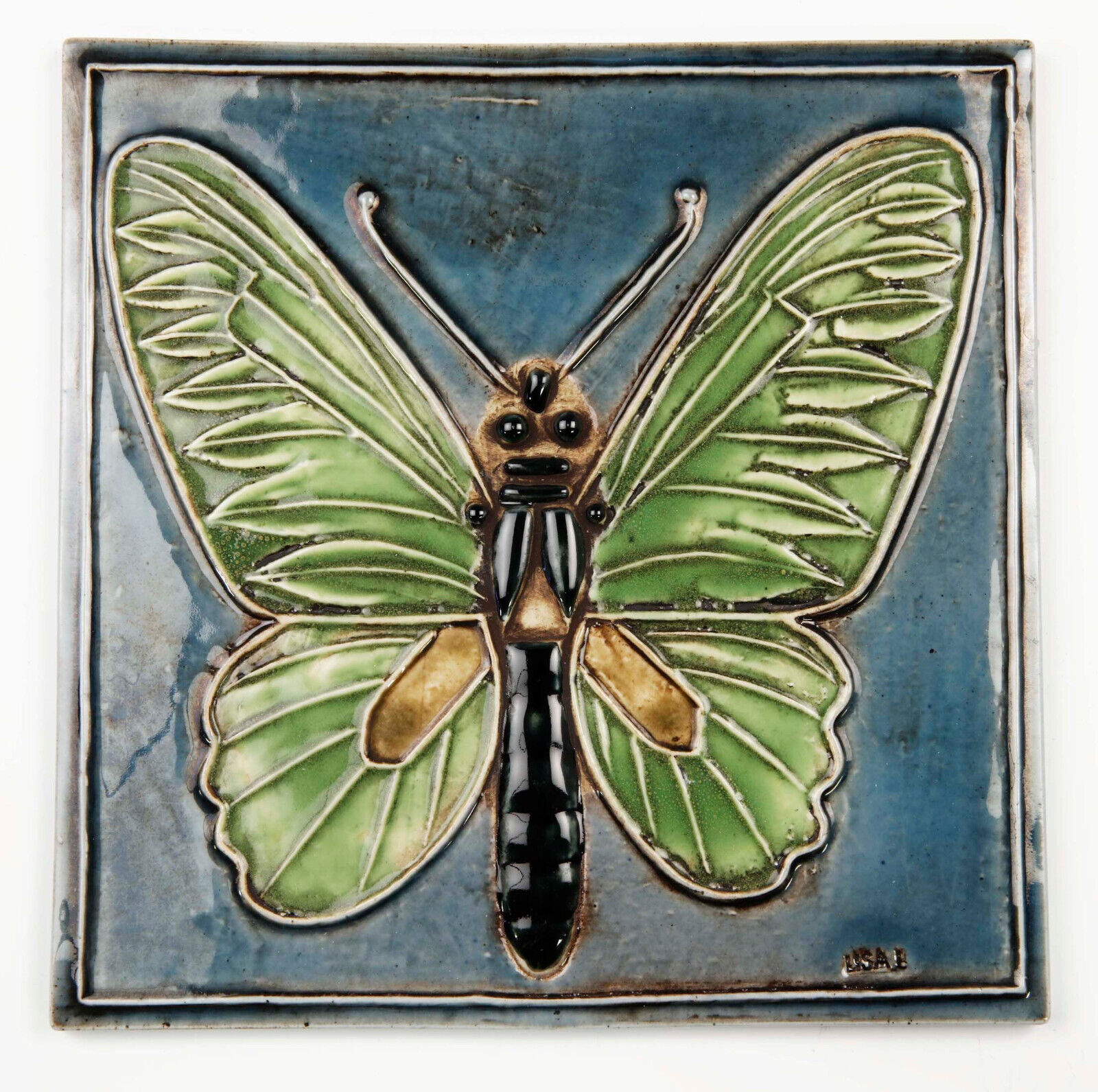 Butterfly Plate no 1 - Wall Tile - Lisa Larson - Gustavsberg - Sweden Swedish