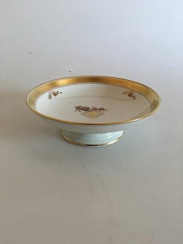 Royal Copenhagen Golden Basket Cake Bowl on Foot No 9269