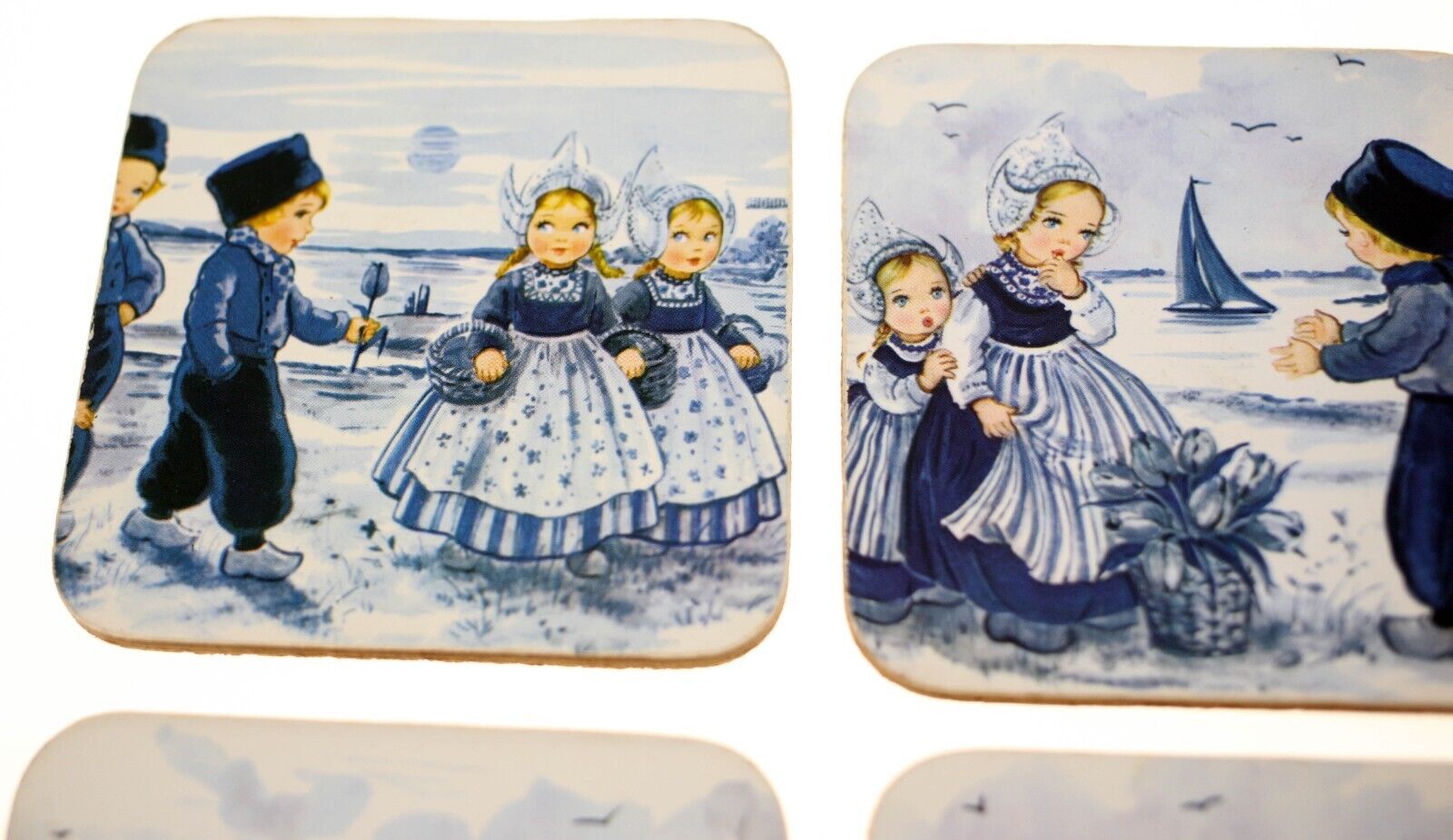 Handmade vintage coasters from Holland circa 1960s-6 coasters-Weight 174g