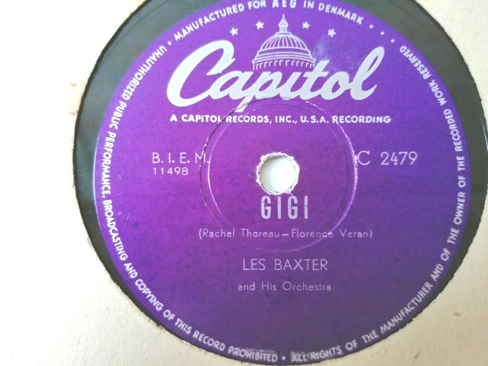 78 RPM LEX BAXTERI Love Paris/GIGI  Capitol C2479