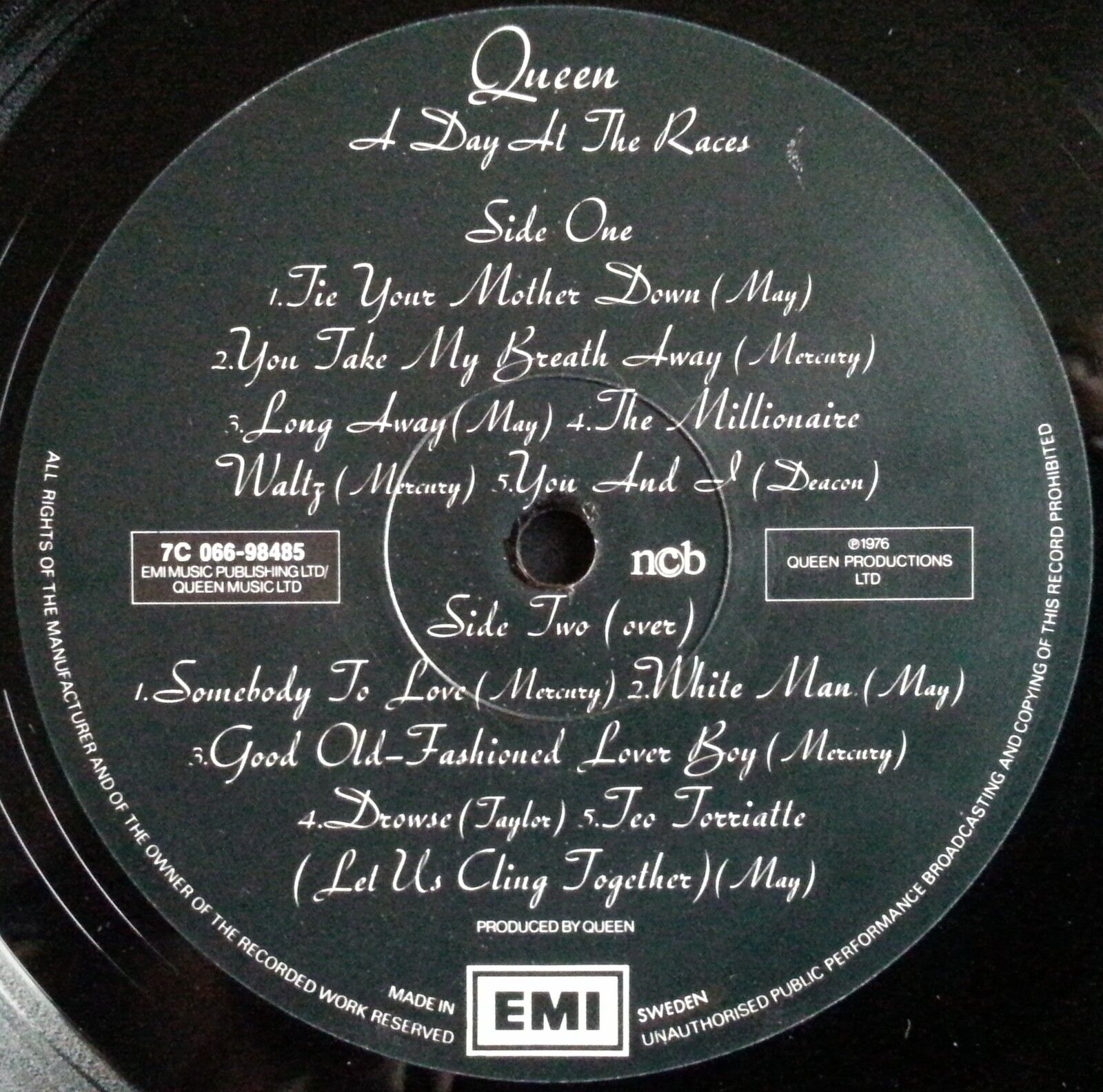 QUEEN THE RACES SWEDISH GATEFOLD LP 1976 FREDDIE MERCURY BRIAN MAY