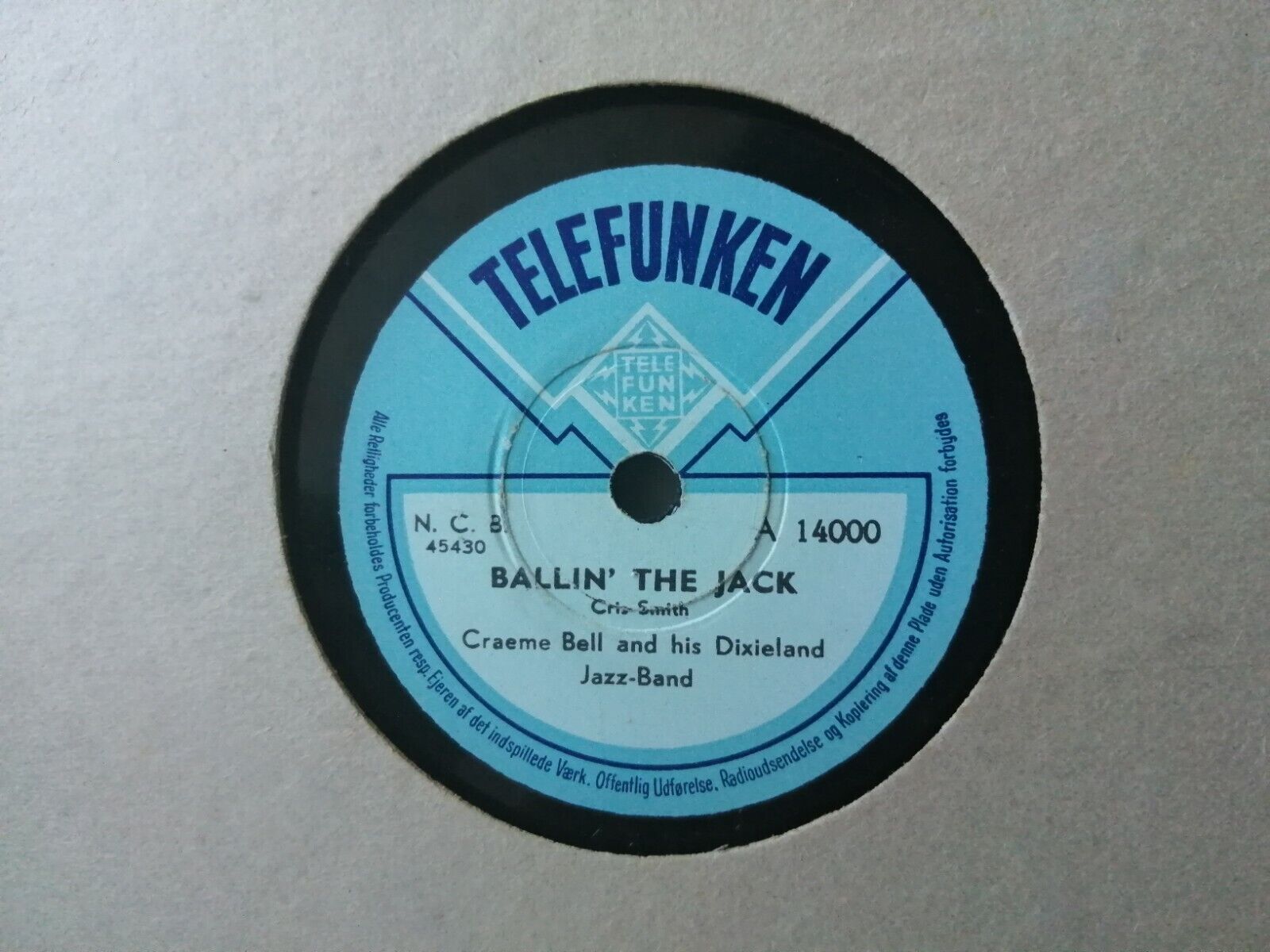 78 rpm shellacGRAEME BELL  his DIXIELAND JAZZ-BANDAustralian JazzTelefunken