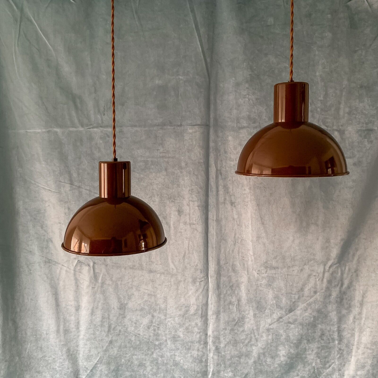 Fog  Mørup Set of Two Mini Bunker Pendant Lamps by Johannes Hammerborg