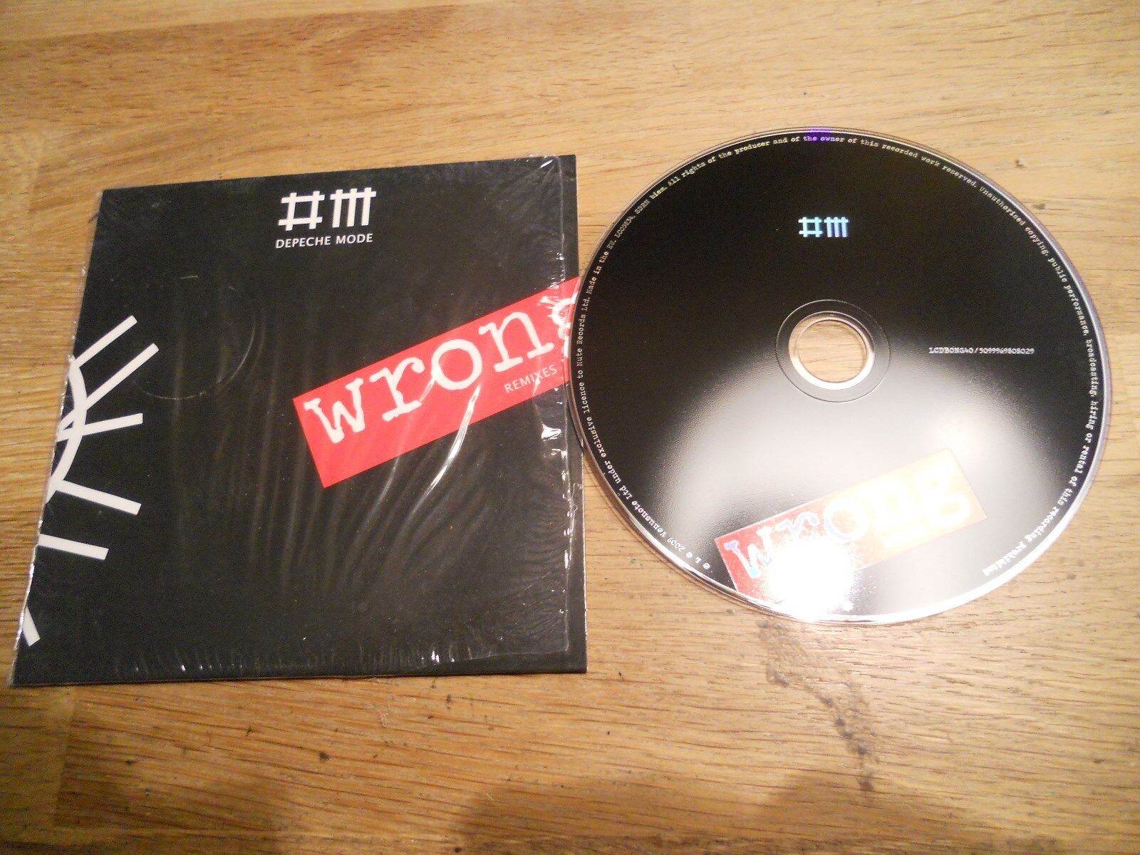 DEPECHE MODE "WRONG -REMIXES" 2009 5 TRACKS CD SINGLE CARD SLEEVE MINI LP STYLE*