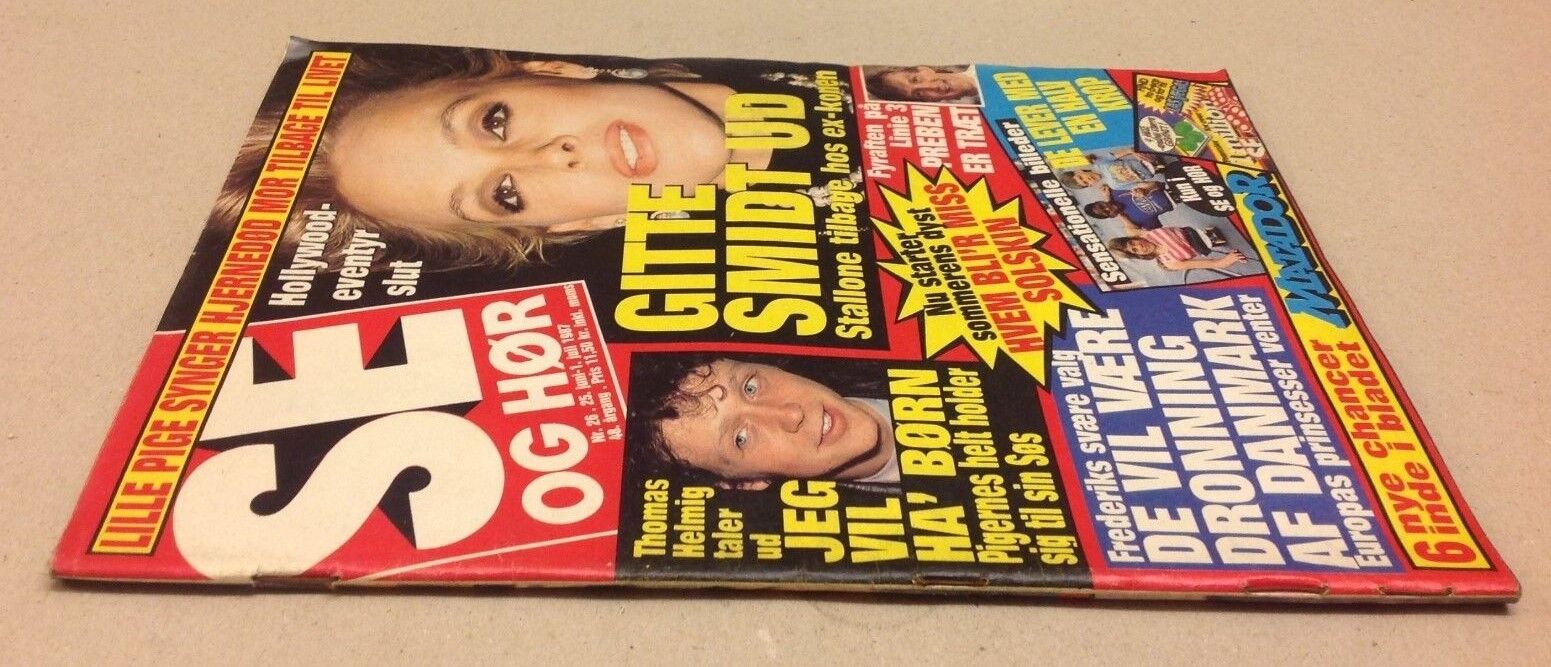 Gitte Nielsen Sylvester Stallone Breakup Vtg Danish Magazine 1987 "Se og Hoer"