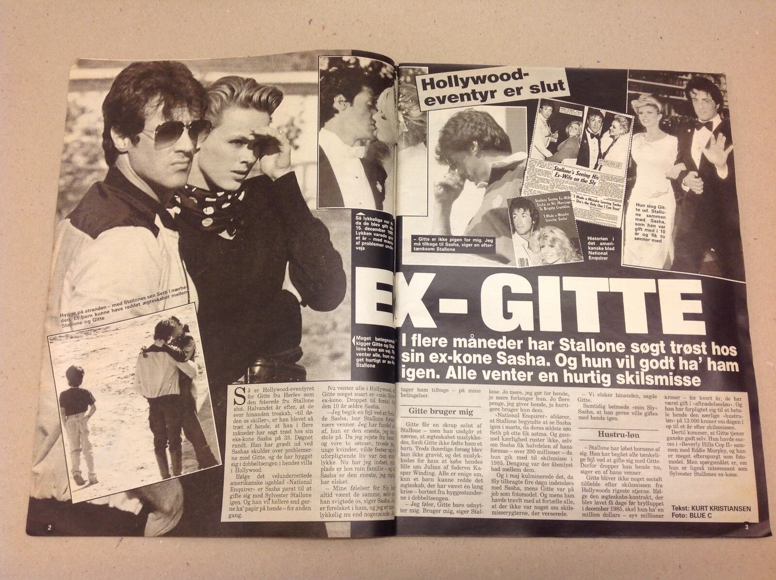 Gitte Nielsen Sylvester Stallone Breakup Vtg Danish Magazine 1987 "Se og Hoer"