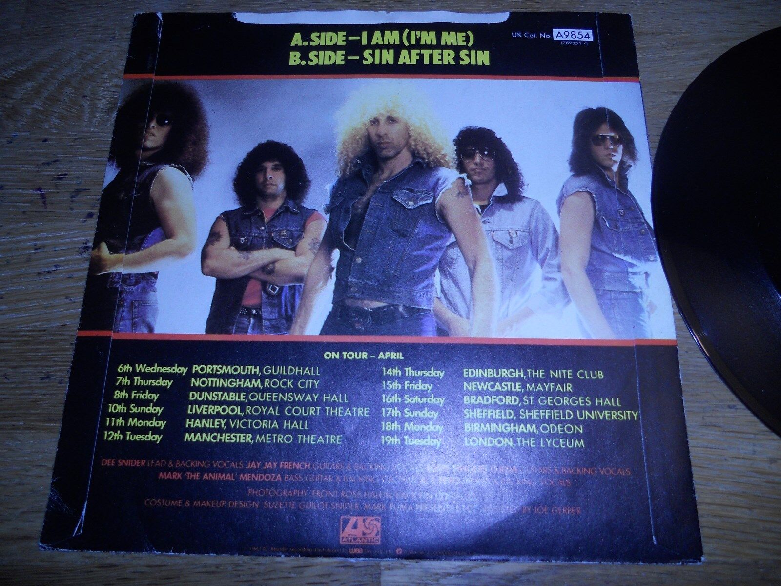 TWISTED SISTER "I AM (I´M ME) / SIN AFTER SIN" (LIVE) 1983 WEA ATLANTIC RECORDS*