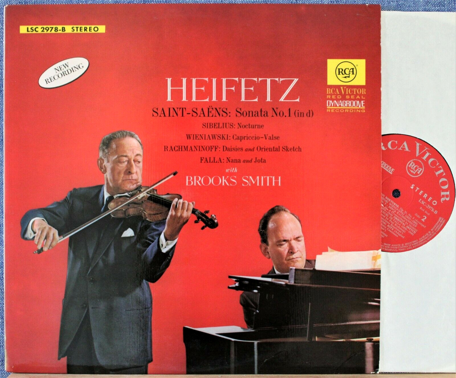 Heifetz; Smith Saint-Saëns (Violin sonata 1)+Sibelius etc RCA LSC-2978-B NM