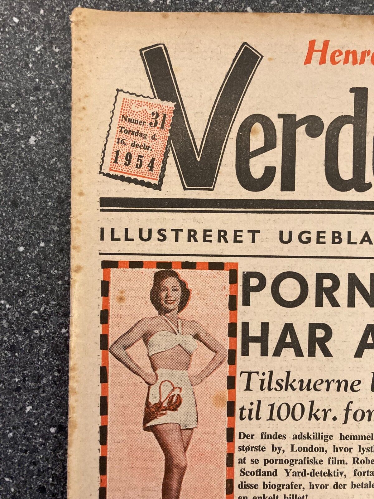 Barbara Fuller Joe Douglas Elizabeth Taylor Danish Magazine 1954 "Verden Rundt"