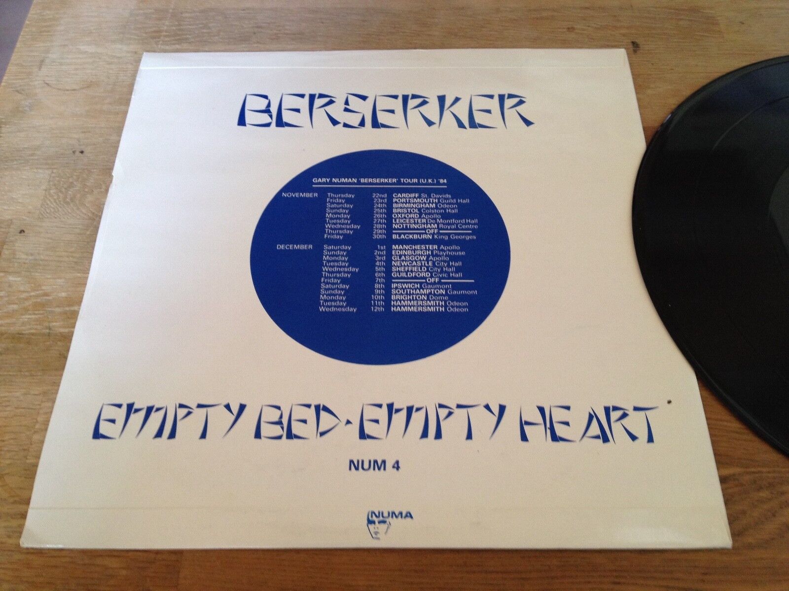 GARY NUMAN "BERSERKER/EMPTY BED" 1984 LIMITED EDITION UK PRESSED MAXI SINGLE UK