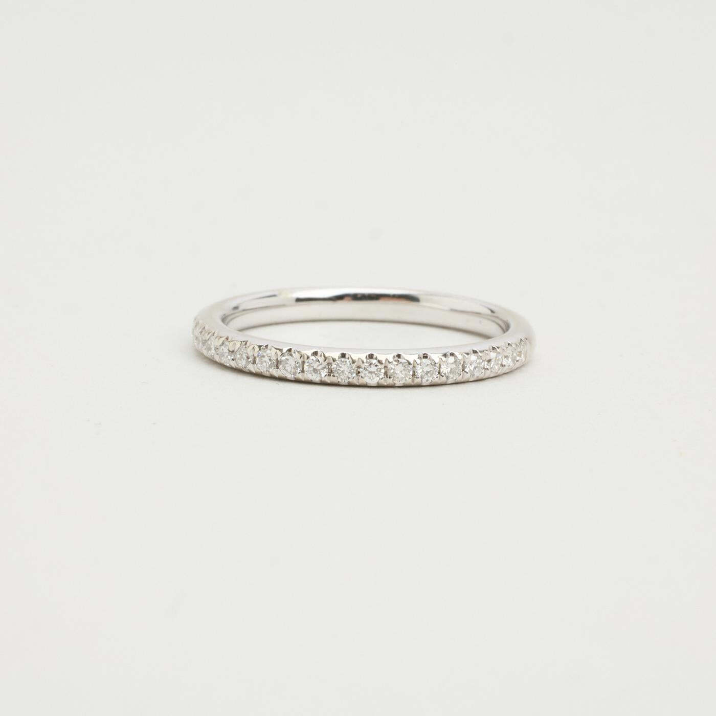 Ring with diamond in 14K White gold size 6 | Solid Gold | Quality Fine