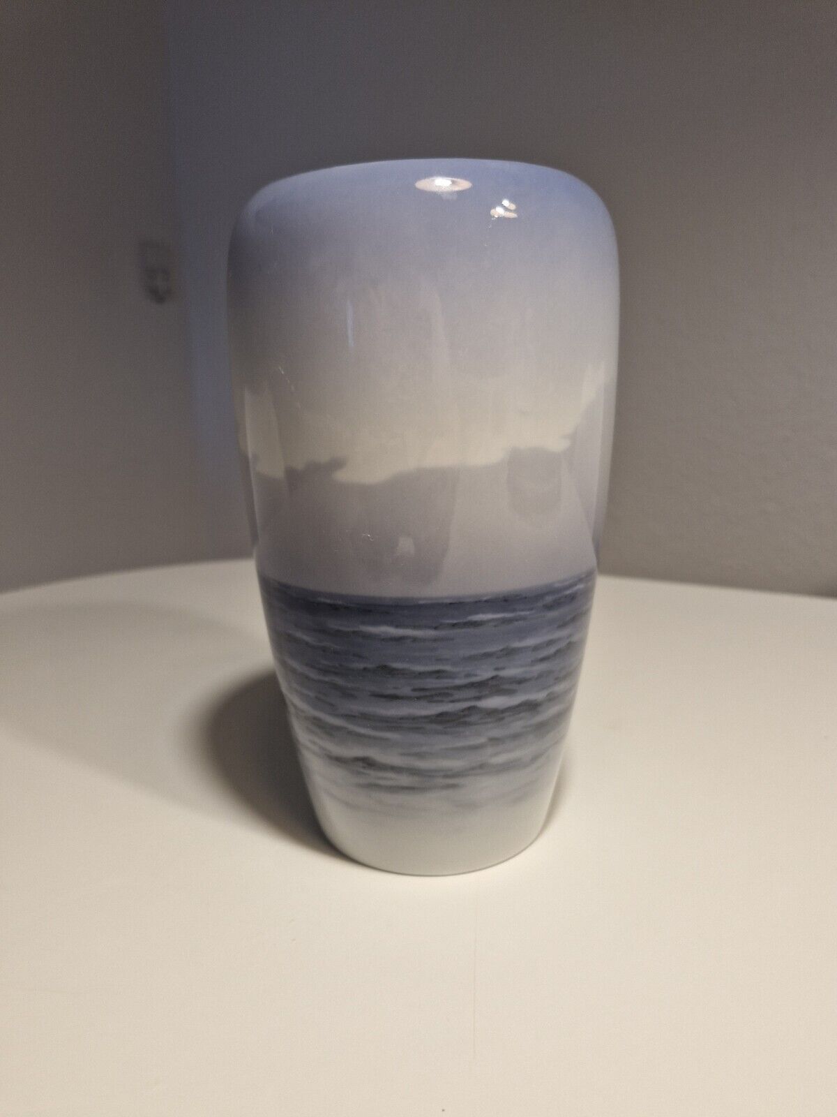 Royal Copenhagen porcelain vase with sailboat nr.  1484-237