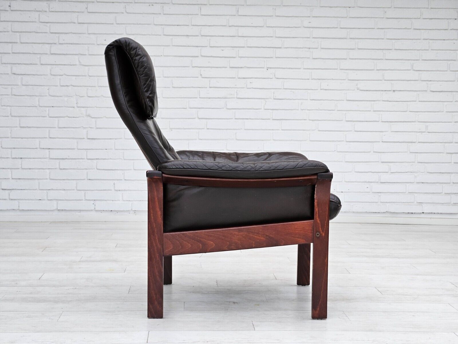 1970s Swedish design by Göte Möbler adjustable lounge chair brown leather