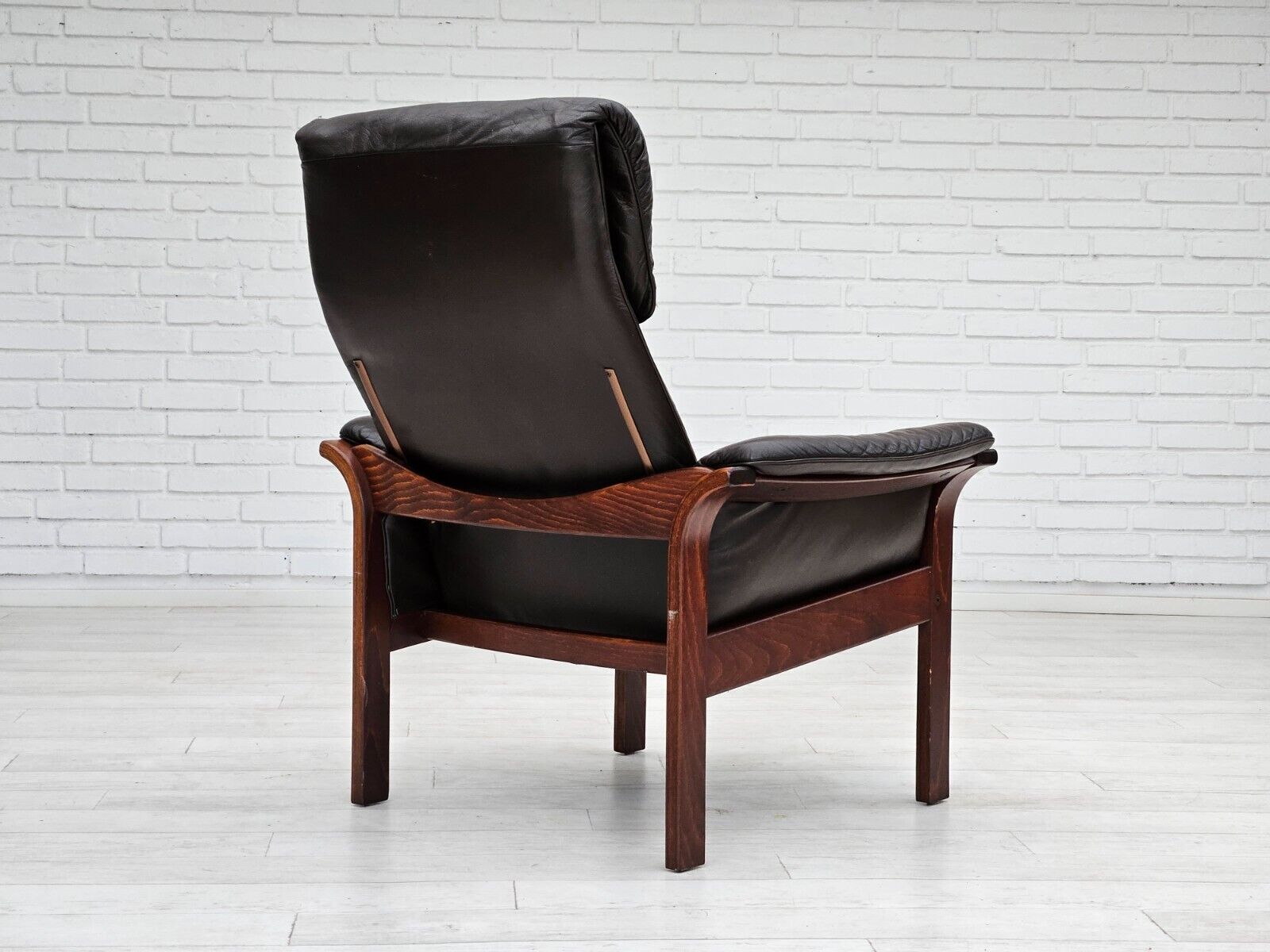 1970s Swedish design by Göte Möbler adjustable lounge chair brown leather