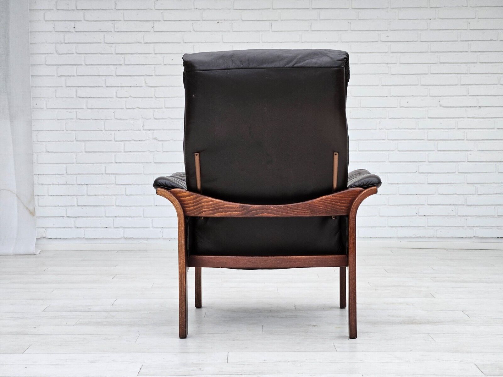 1970s Swedish design by Göte Möbler adjustable lounge chair brown leather