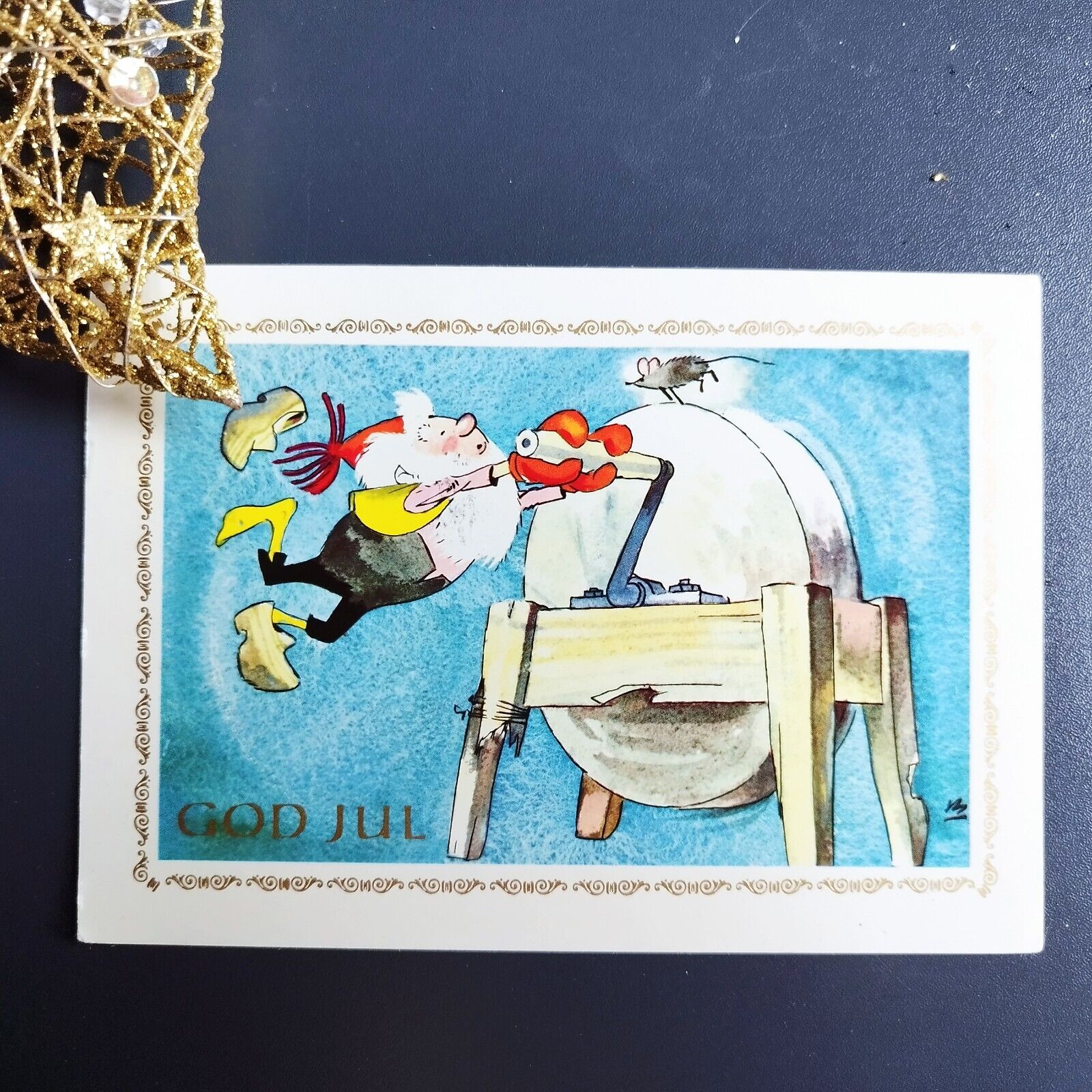 Vintage and collectible Danish Christmas card Posted  in 1972 ( no X36 )