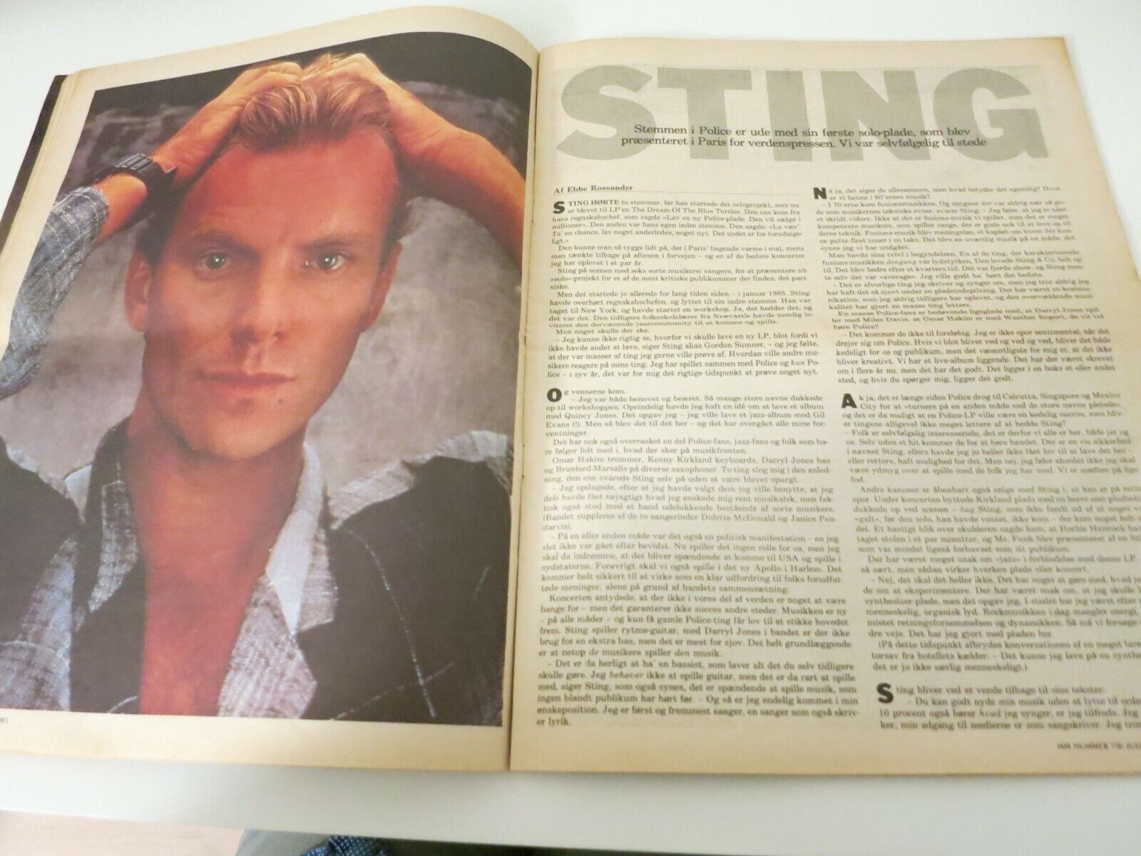 Magazine 1985 LINNET Sting BRUCE SPRINGSTEEN The Clash ERROLL GARNER Dylan NA45