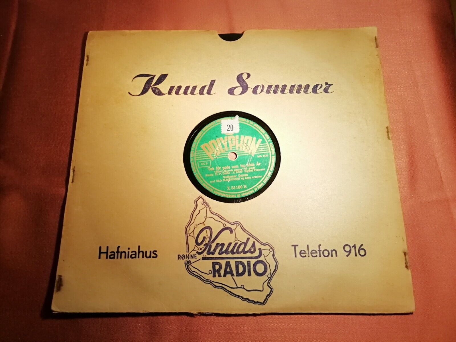 78rpm record:Tak For Gode Som For Onde År/GyldenlakkenValdemar Davids1948