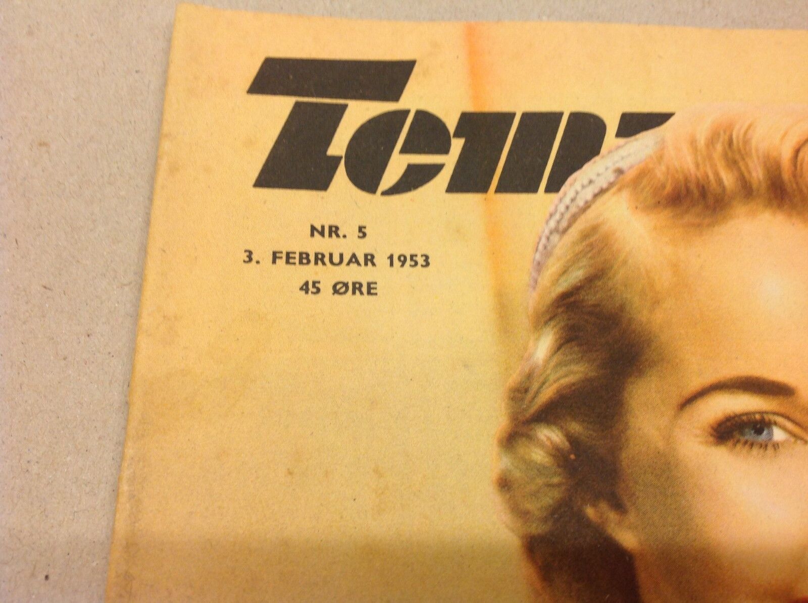 Mona Freeman Paramount Front Cover Original Vintage Danish Magazine "Tempo" 1953