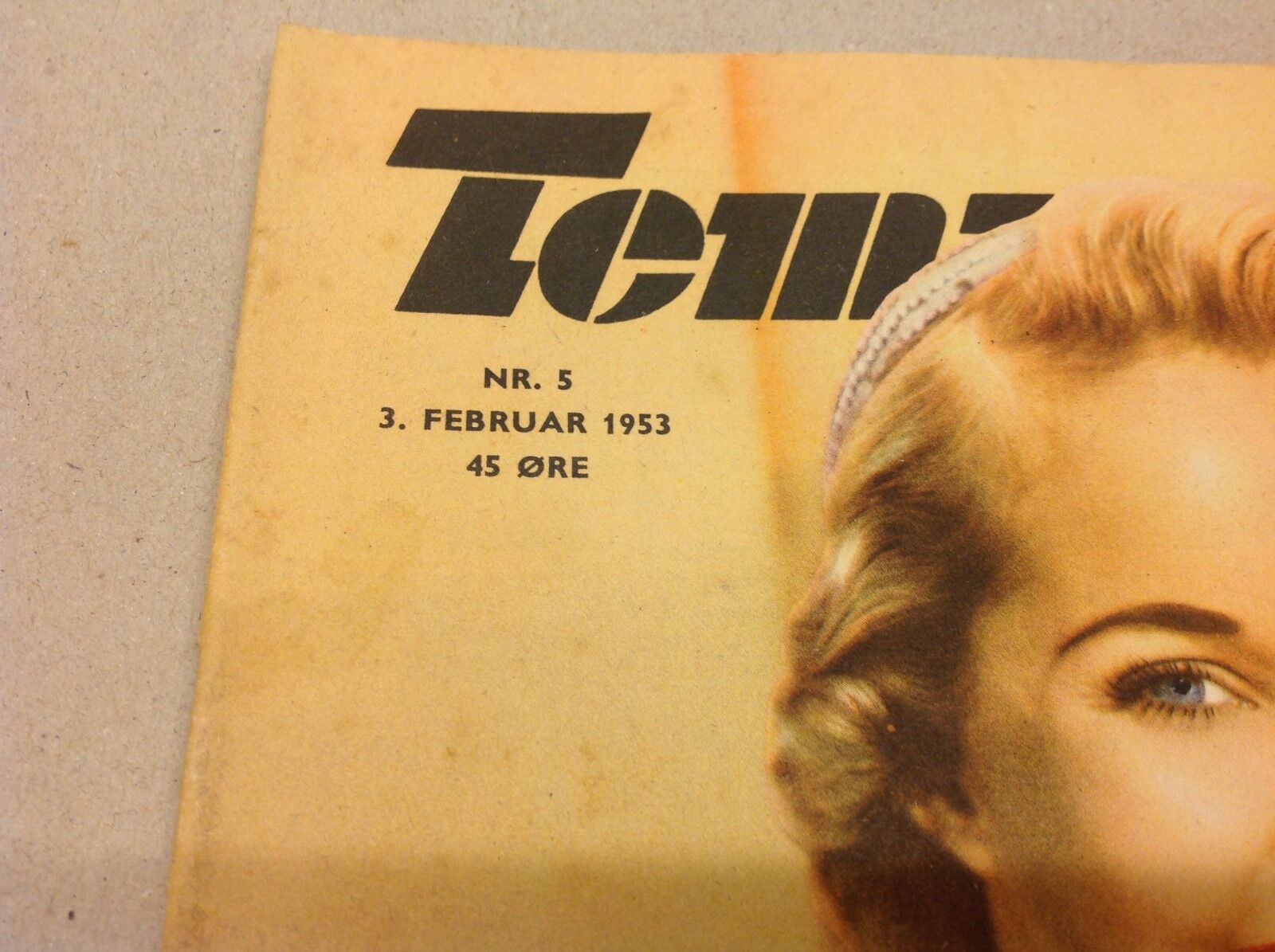 Mona Freeman Paramount Front Cover Original Vintage Danish Magazine "Tempo" 1953