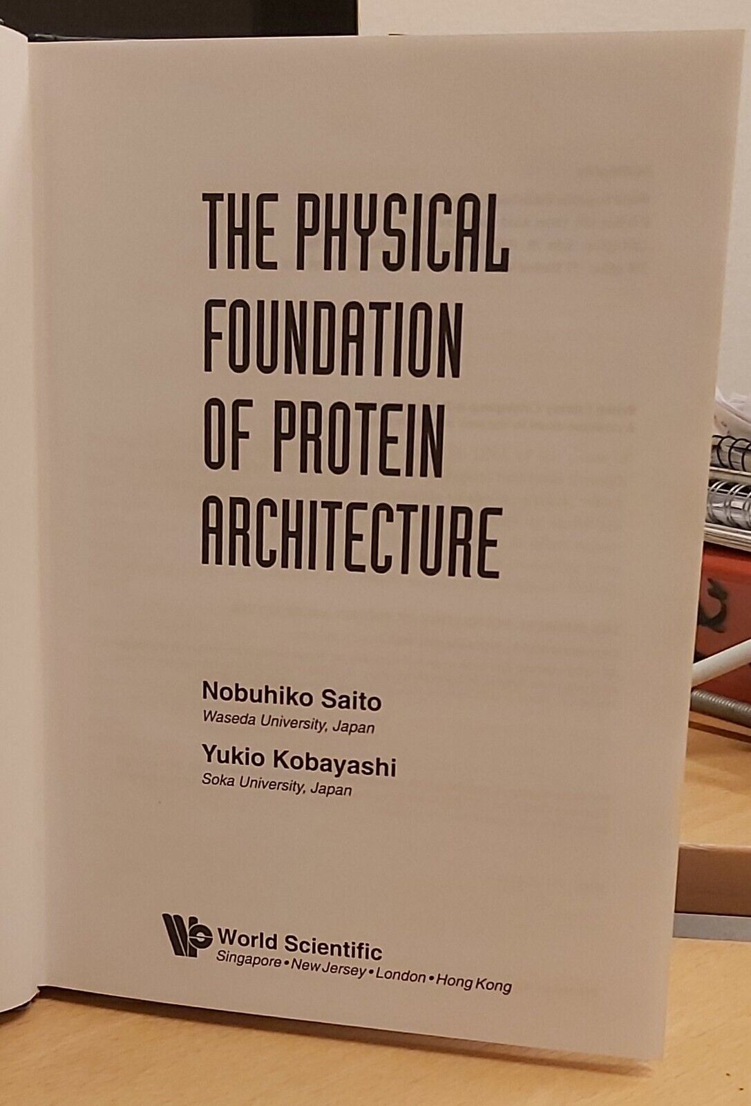 Physical Foundation of Protein Architecture (HC 2001)