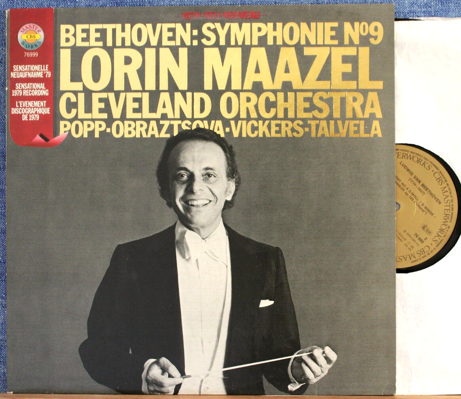 Maazel (w Popp; Obraztsova; etc) Beethoven (Symphony 9) CBS 76999 dig NM