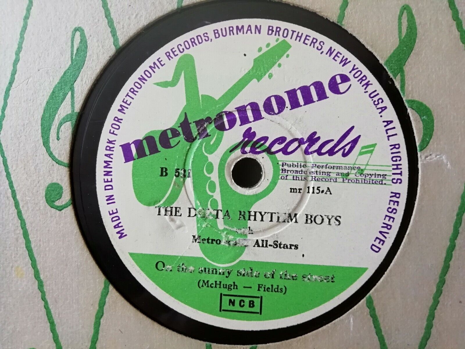 78 rpmTHE DELTA RHYTHM BOYSBegin the Beguine/On The Sunny Side Of The Street