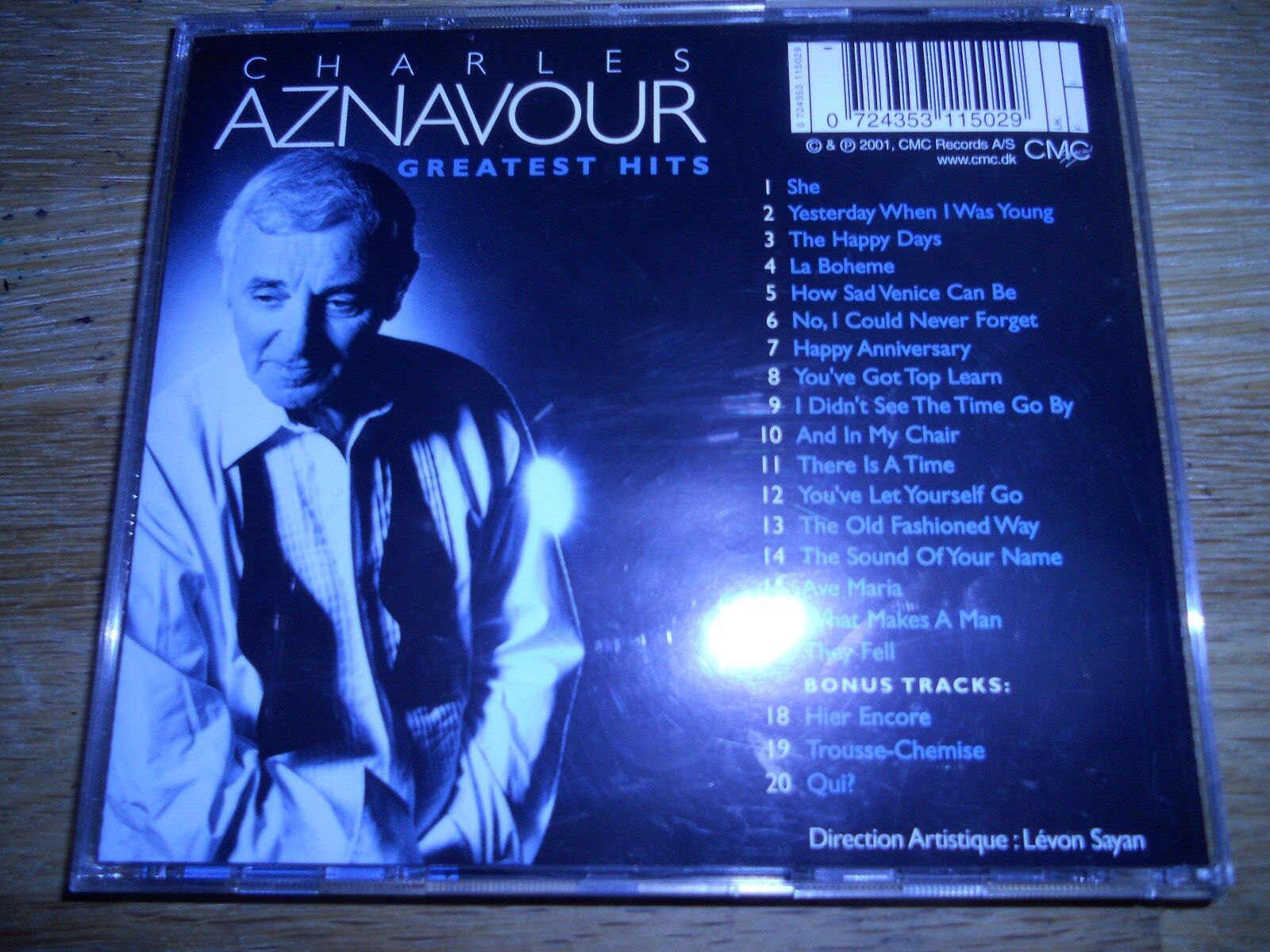 CHARLES AZNAVOUR "GREATEST HITS" 2001 CMC RECORDS DANISH CD ALBUM 20 SONGS RARE*