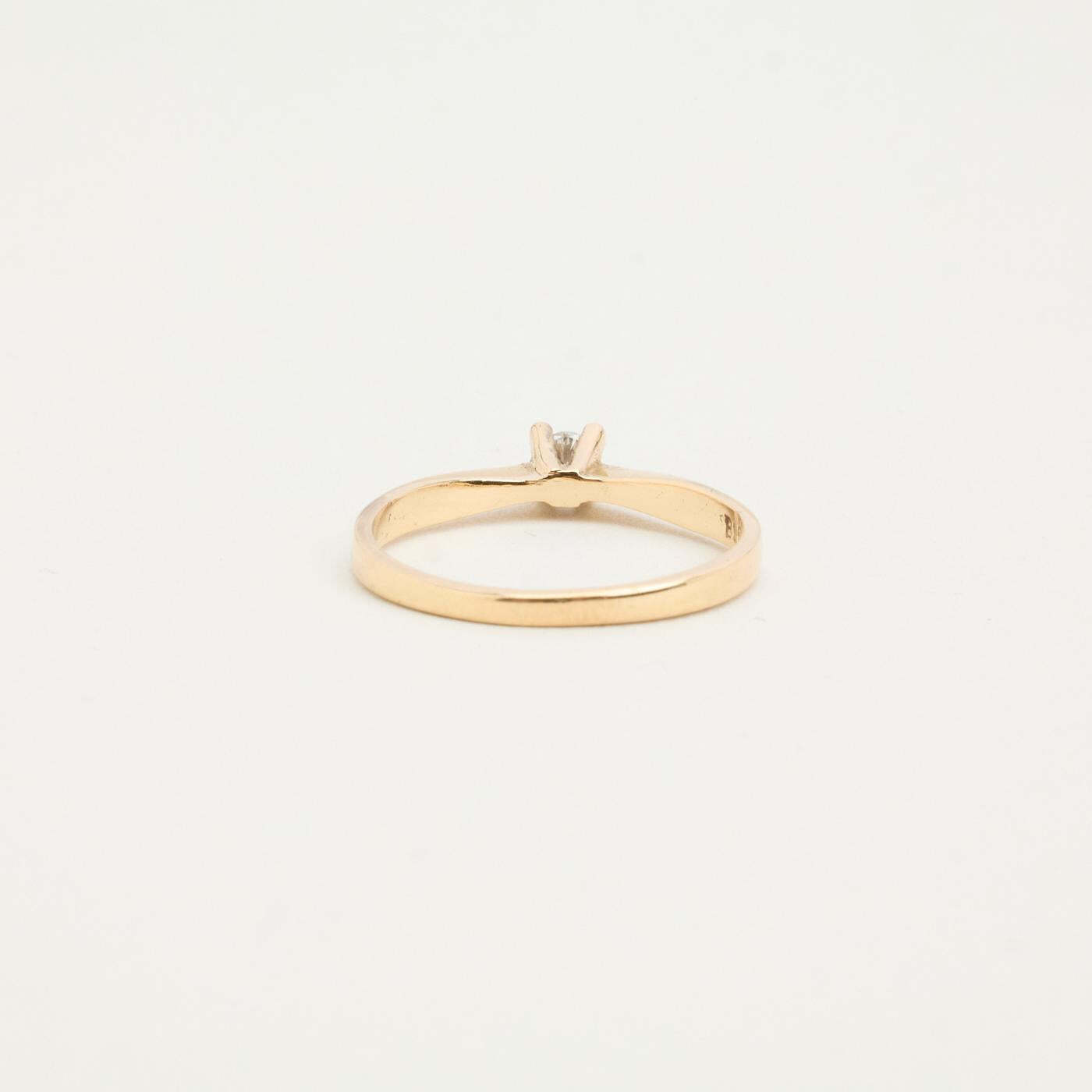 Ring with diamond (006 ct) in 14K Rose gold size 4½ | Solid Gold