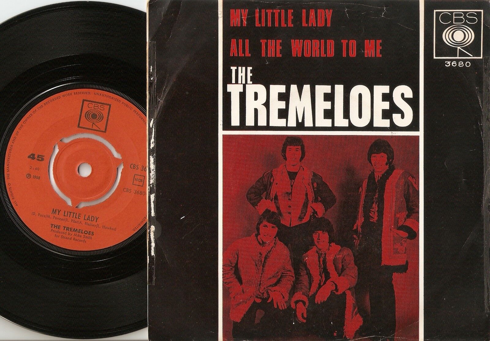 THE TREMELOES MY LITTLE LADY  WORLD TO ME NORWAY 45+PS 1968 MOD FREAKBEAT PSYCH