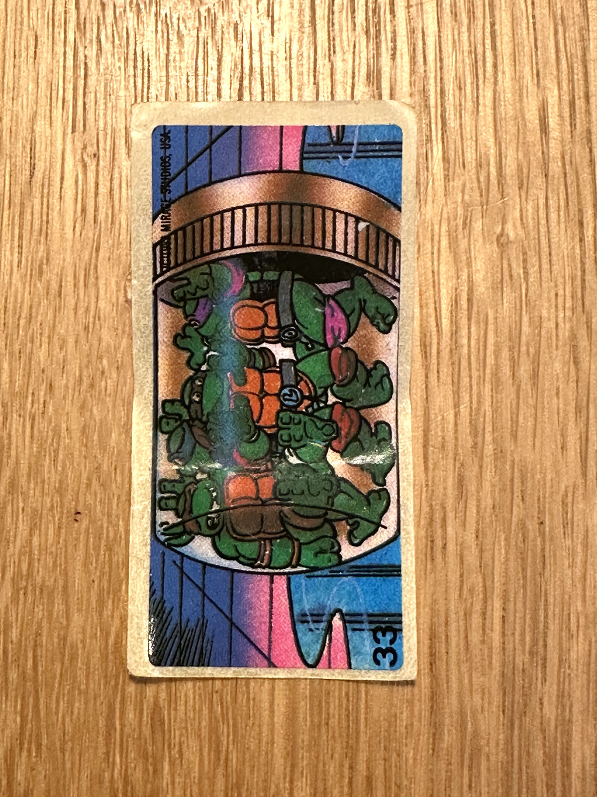 TEENAGE MUTANT NINJA TURTLES 1989 Mirage Studios BUBBLE GUM Sticker No 33