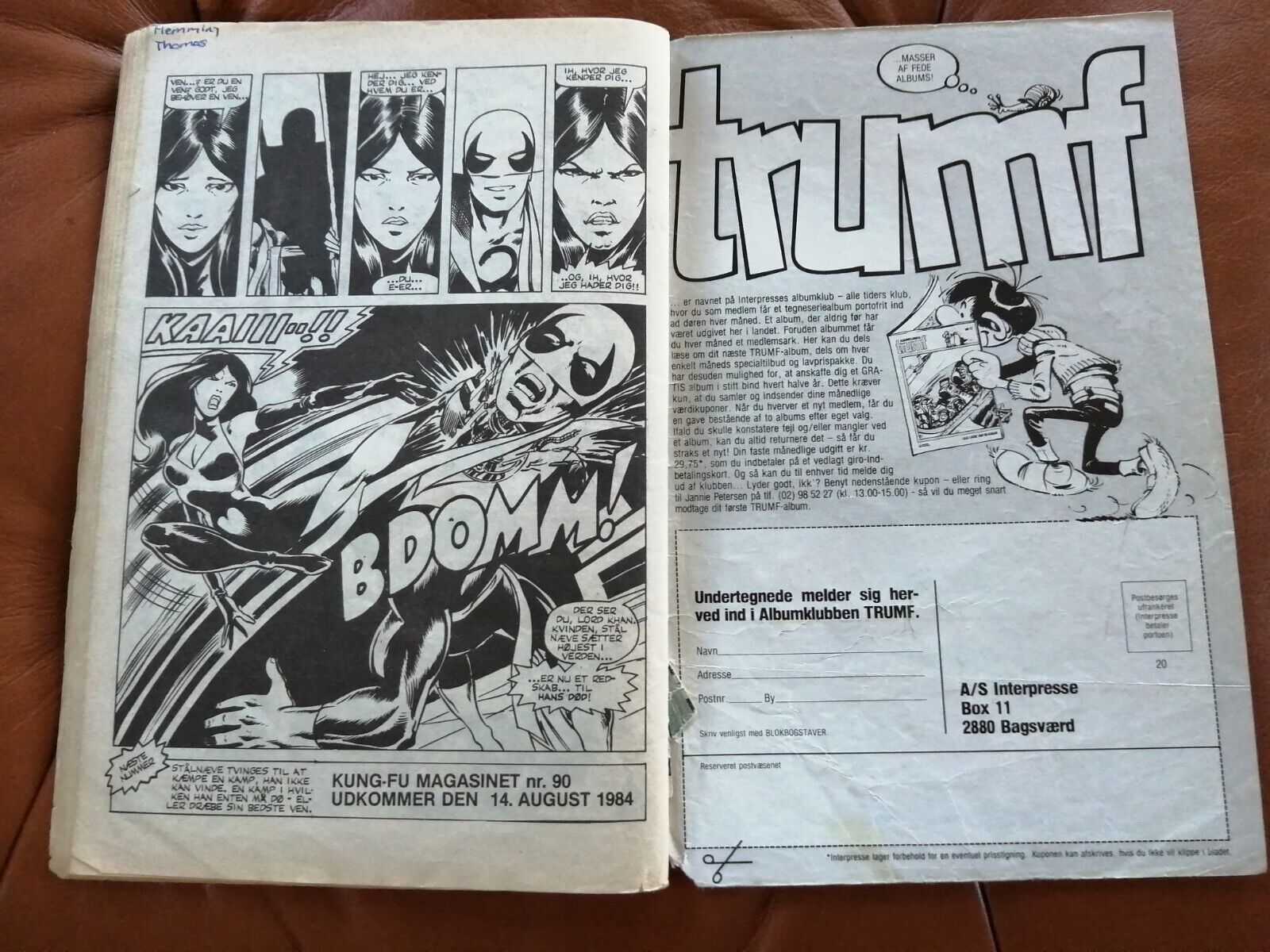 Danish comic magazineKUNG-FU no 89 1984