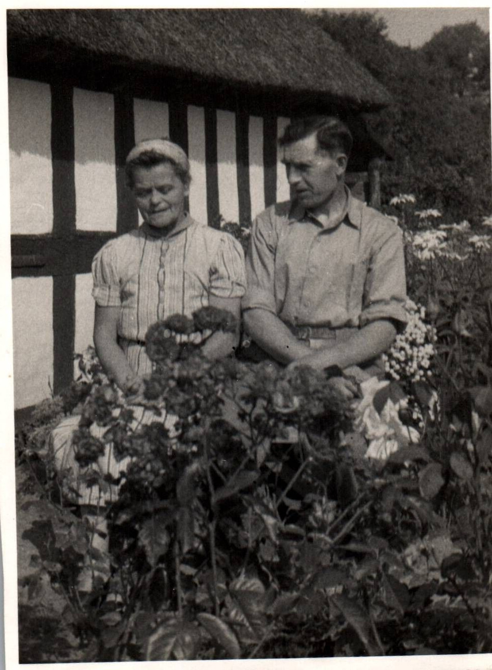 Couple of Farmers Denmark 1900 - 1950s Rare Vintage Photo Small Size 11x8cm