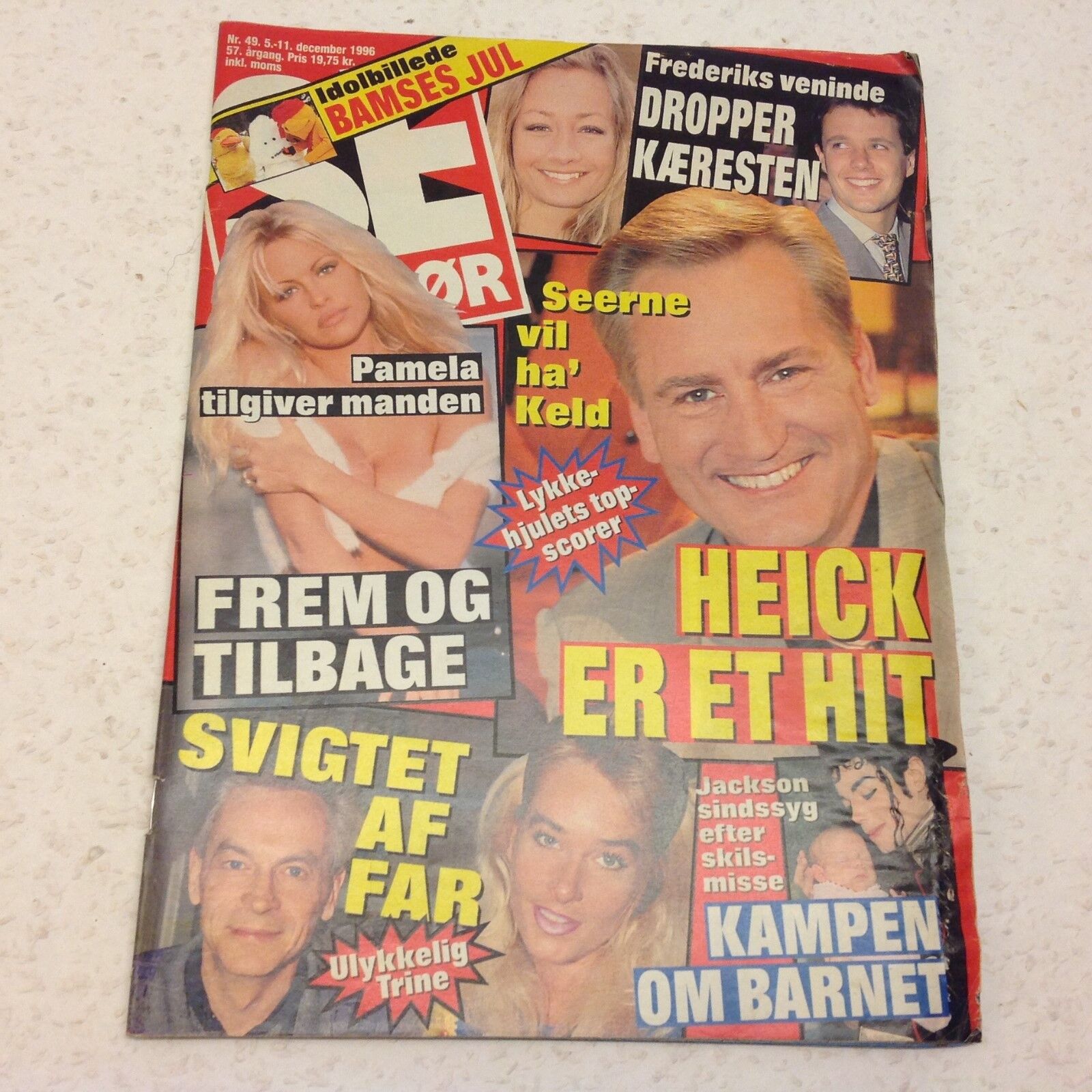 Pamela Anderson Michael Jackson Divorce Vtg Danish Magazine 1996 "Se og Hoer"