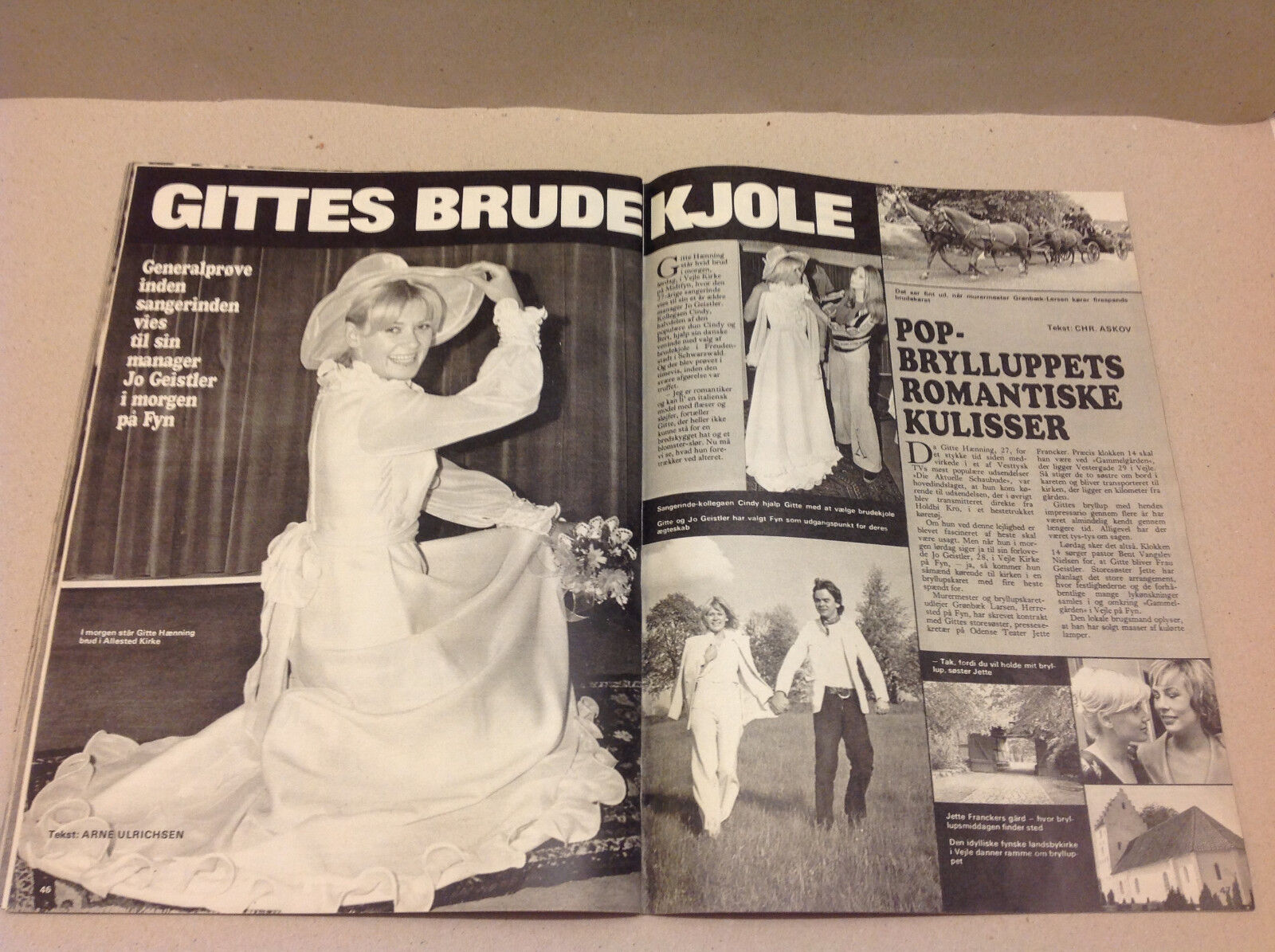 GITTE HENNING OR HÆNNING JO GEISLER WEDDING-DRESS VINTAGE Danish Magazine 1974