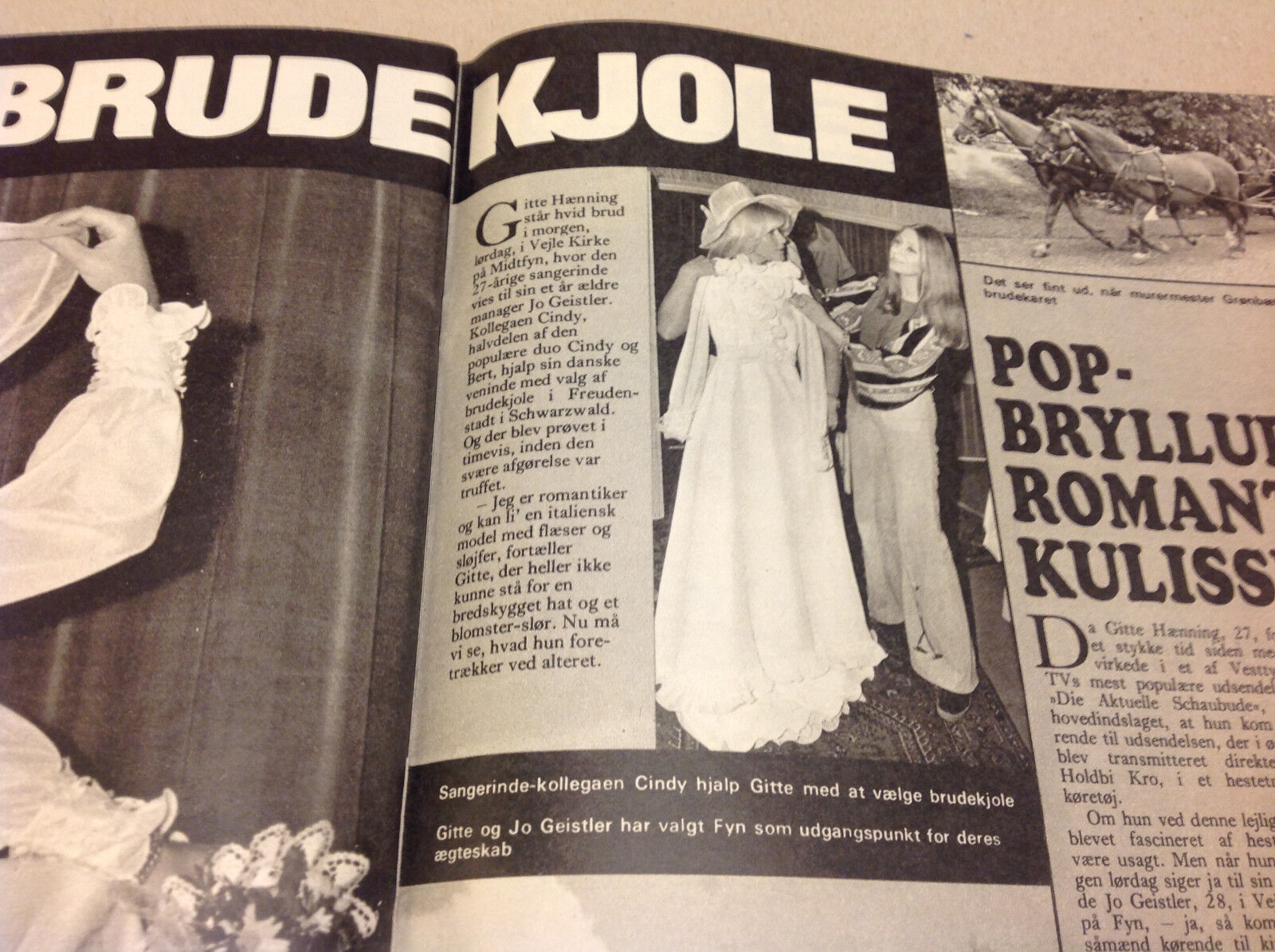 GITTE HENNING OR HÆNNING JO GEISLER WEDDING-DRESS VINTAGE Danish Magazine 1974