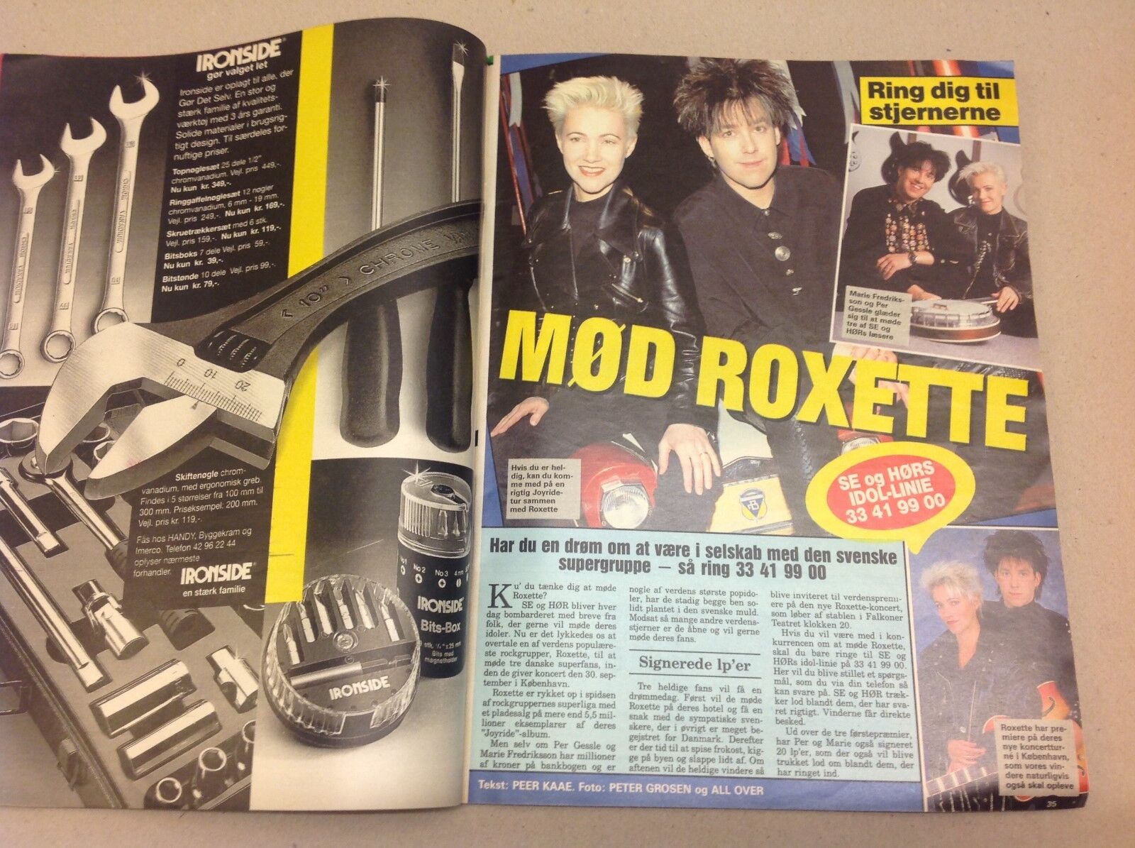 Roxette Marie Fredriksson Per Gessle Contest Danish Magazine 1991 "Se og Hoer"