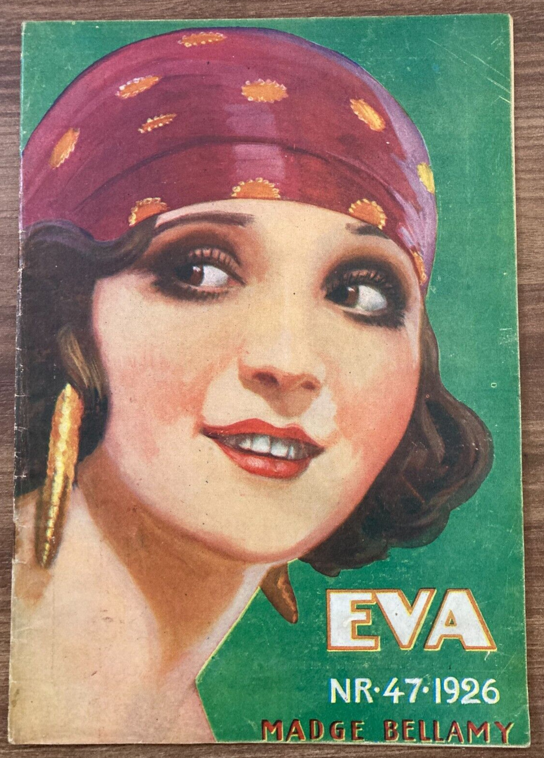 Madge Bellamy Front Cover 1926 Complete Antique Danish Magazine "EVA"