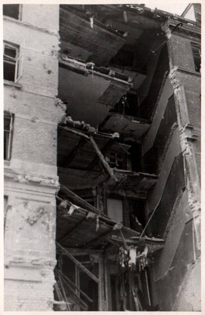 WWII Photo Damaged Building Copenhagen Denmark Small Size 9x6cm World War 2