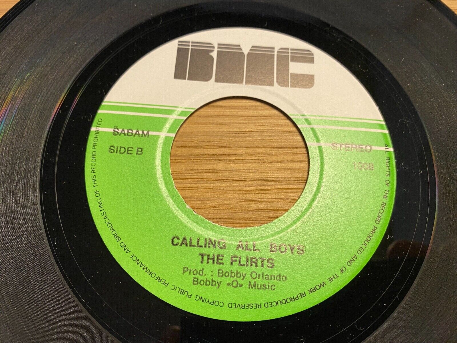 THE FLIRTS "PASSION / CALLING ALL BOYS" 1980S SABAM 7 VINYL SINGLE BOBBY ORLANDO