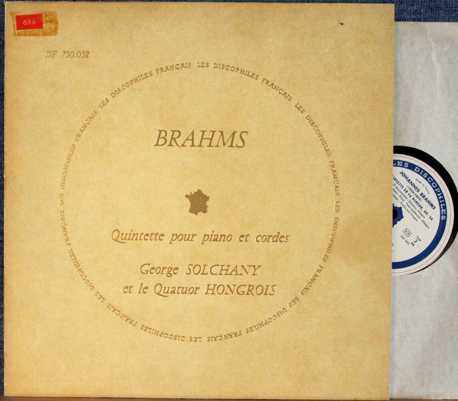 Solchany; Hungarian SQ Brahms (Piano quintet op 34 Discophiles DF 730038 NM