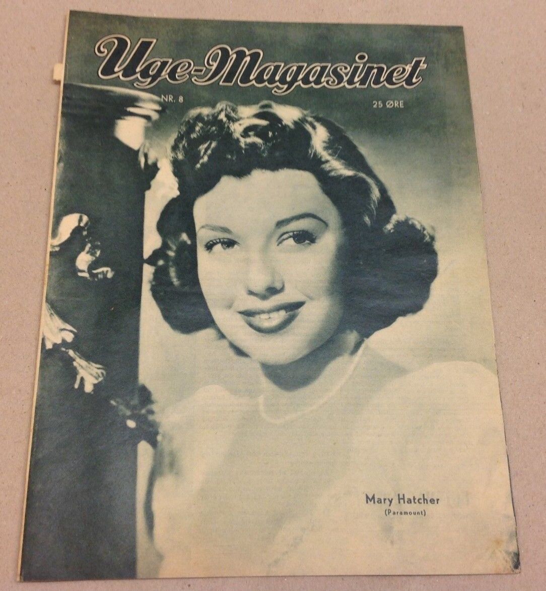 Mary Hatcher Paramount on Front Cover Old Original Vintage Danish Magazine 1952