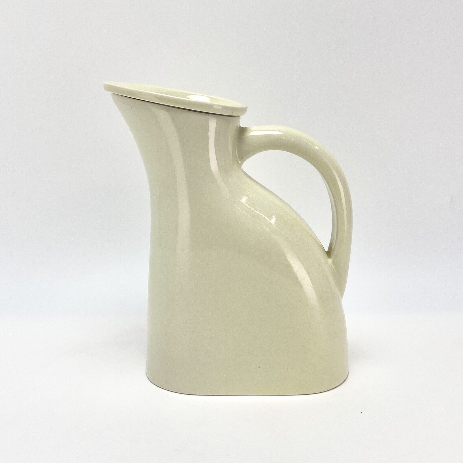 Vtg Danish Modern Ceramic Jug Pitcher w Lid Cream Glaze Rigmor Als Barware