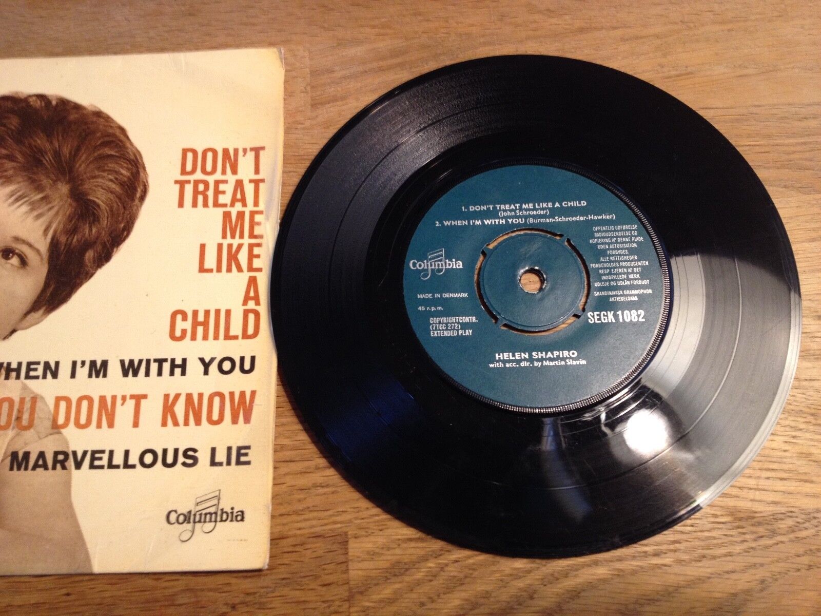 HELEN SHAPIRO "DON´T TREAT ME LIKE A CHILD" DANISH NCB COLUMBIA RECORDS 4 SONGS