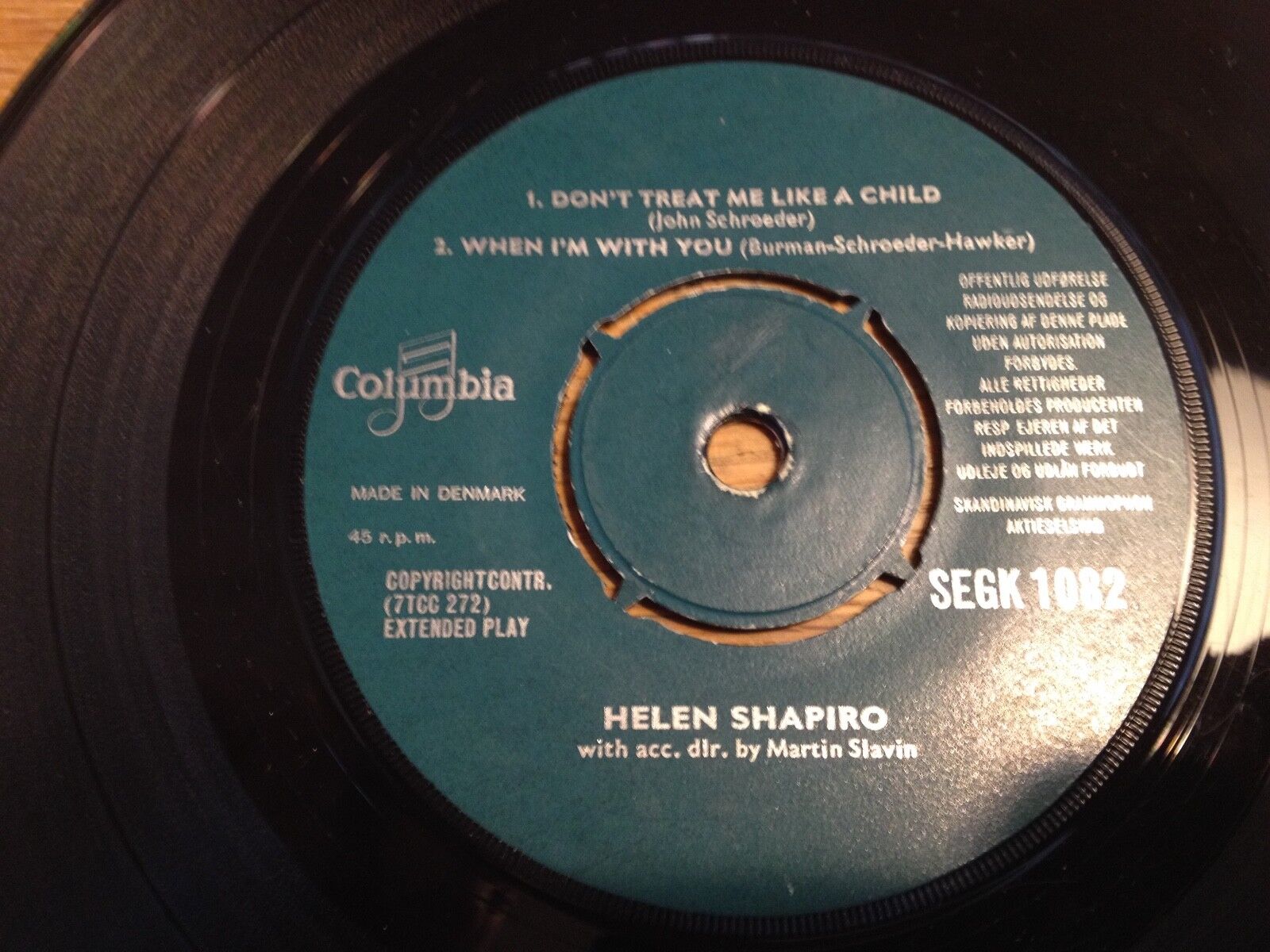 HELEN SHAPIRO "DON´T TREAT ME LIKE A CHILD" DANISH NCB COLUMBIA RECORDS 4 SONGS