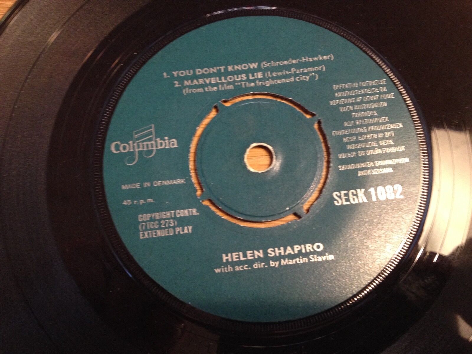 HELEN SHAPIRO "DON´T TREAT ME LIKE A CHILD" DANISH NCB COLUMBIA RECORDS 4 SONGS