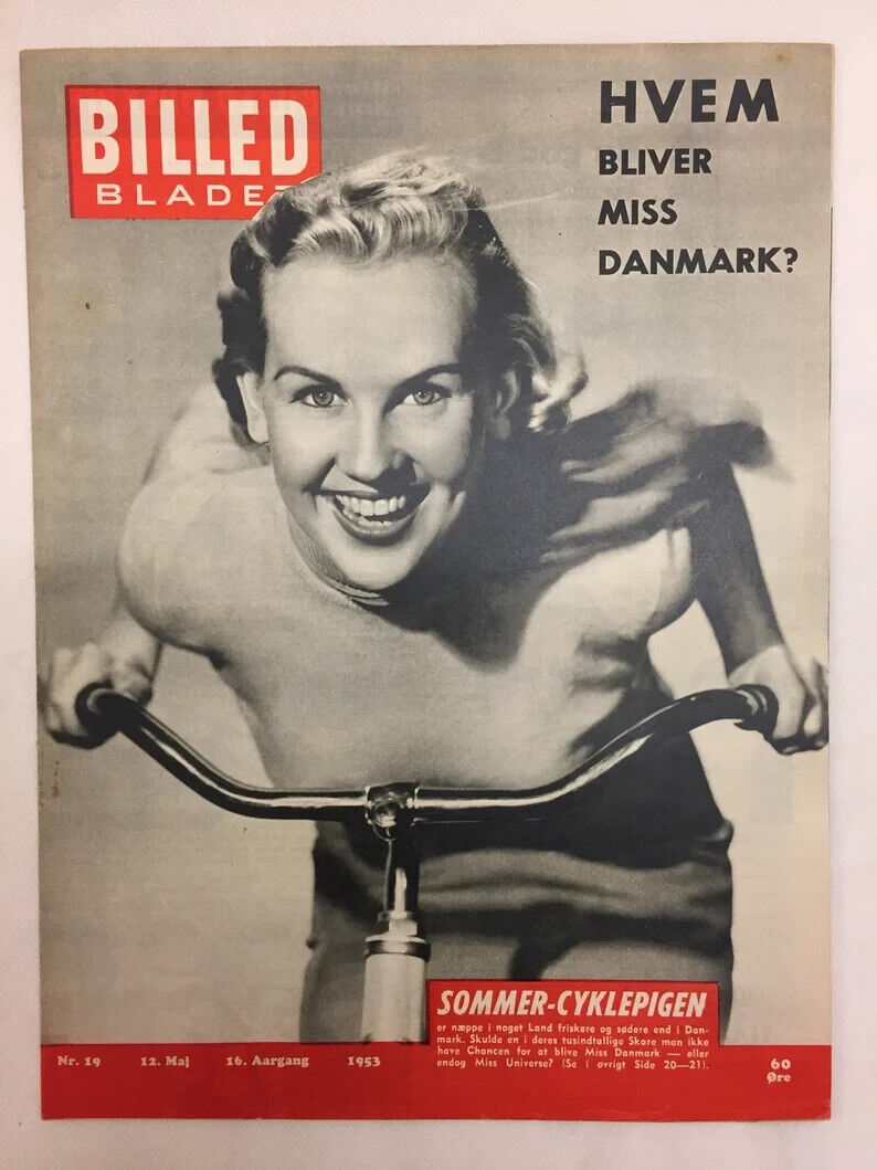 Miss Denmark Contest and Rita Hayworth -  Danish Magazine 1950s "Billed-Bladet"