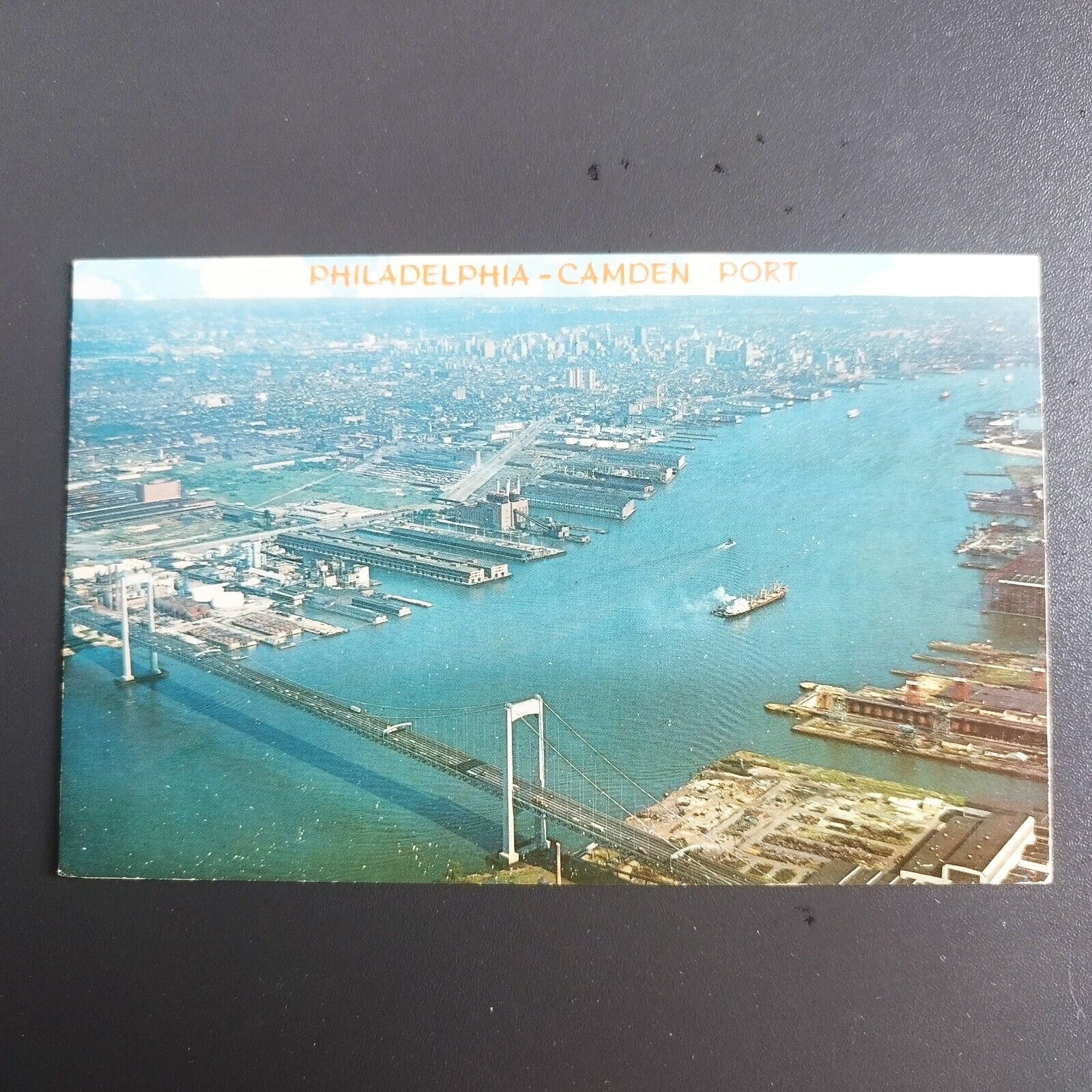 Philadelphia Aerial View of Camden Port - Posted in 1970