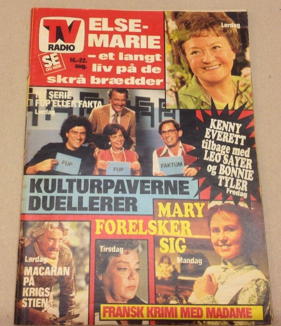 Ole Ernst + Inge Winckler Front Cover Vintage Danish Magazine 1979 "Se og Hoer"